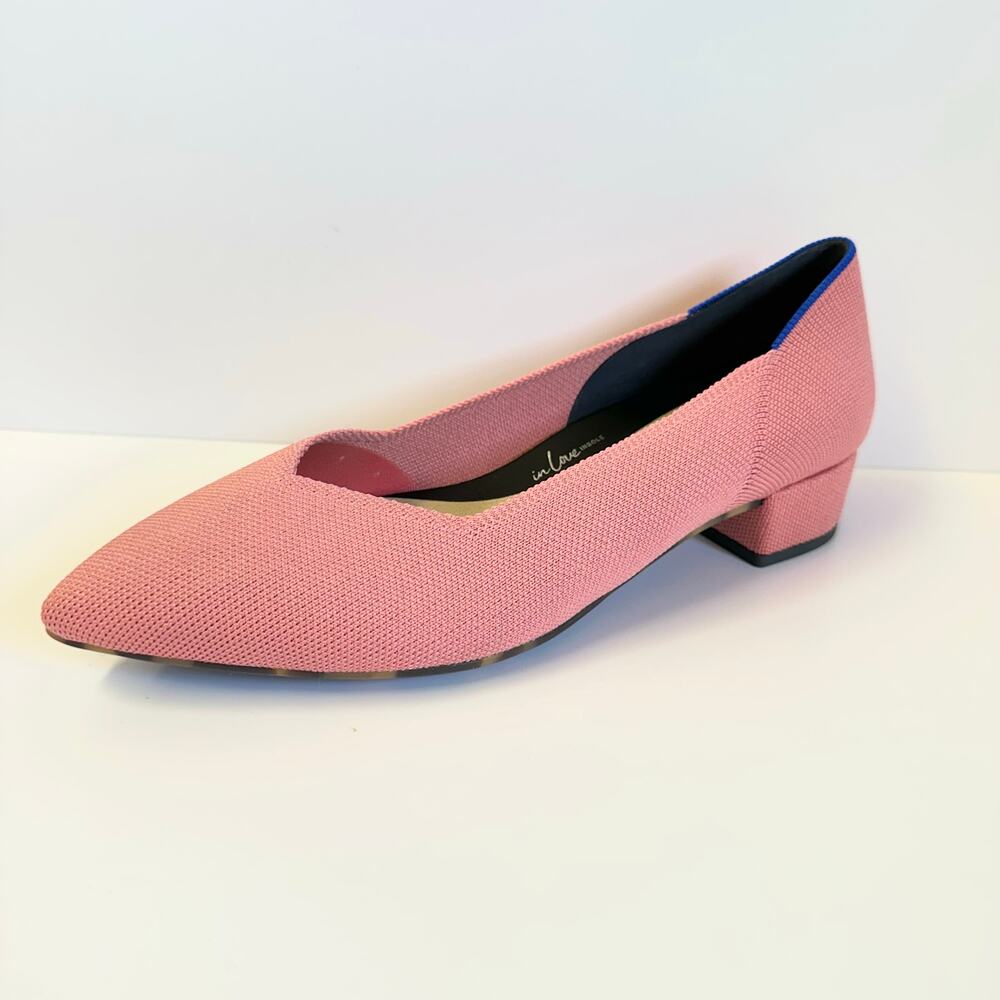 Rothy's‎ the High Point knit low block heel in Tulip/pink Size 9.5 point toe